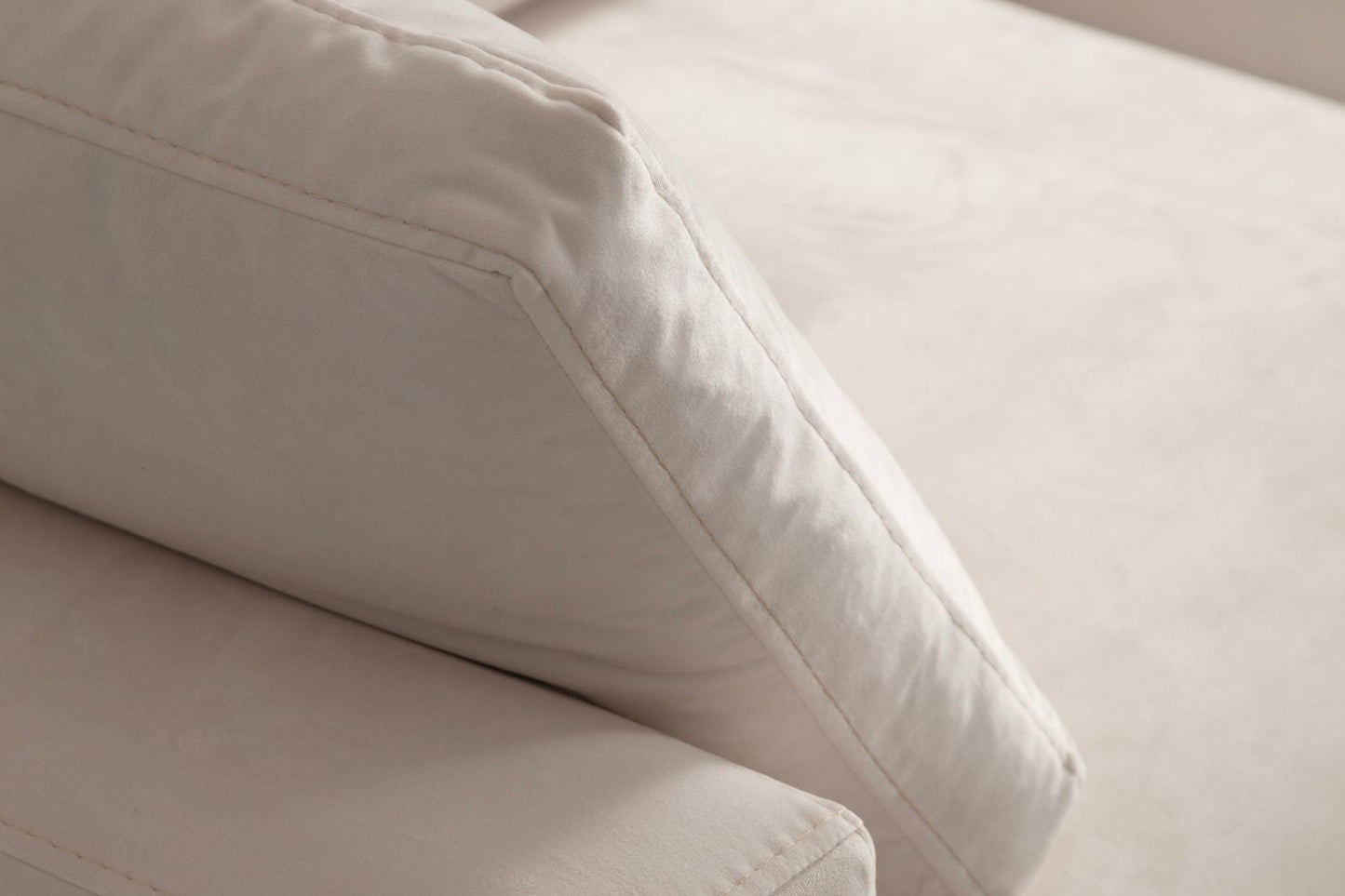 Canapé JULIA Modulable Velours Blanc 3+1 Pouf