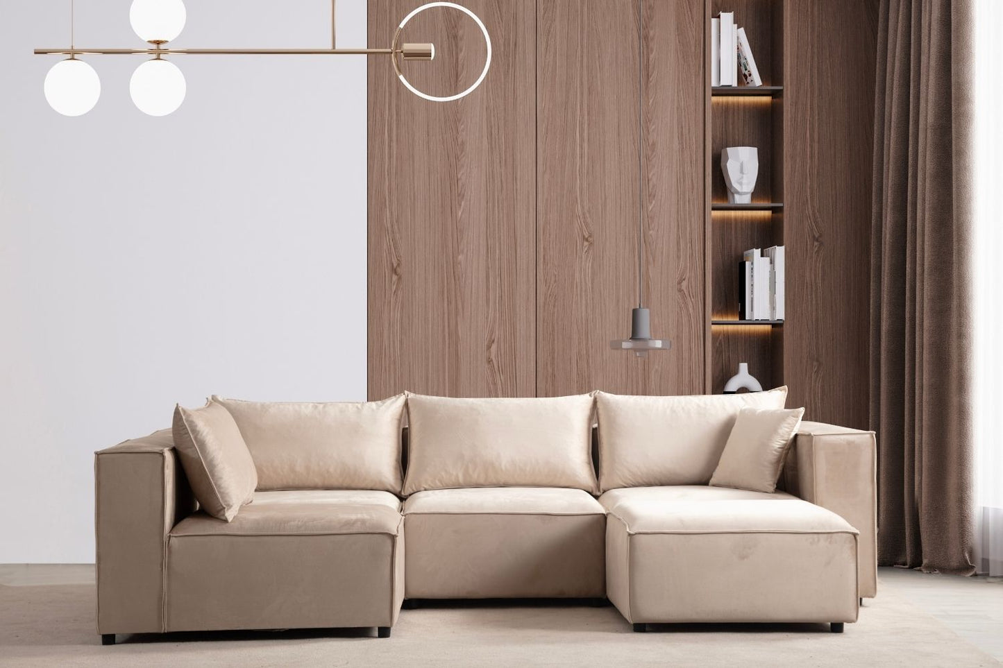 Canapé MAGNUM Velours Modulable 4+1 Pouf