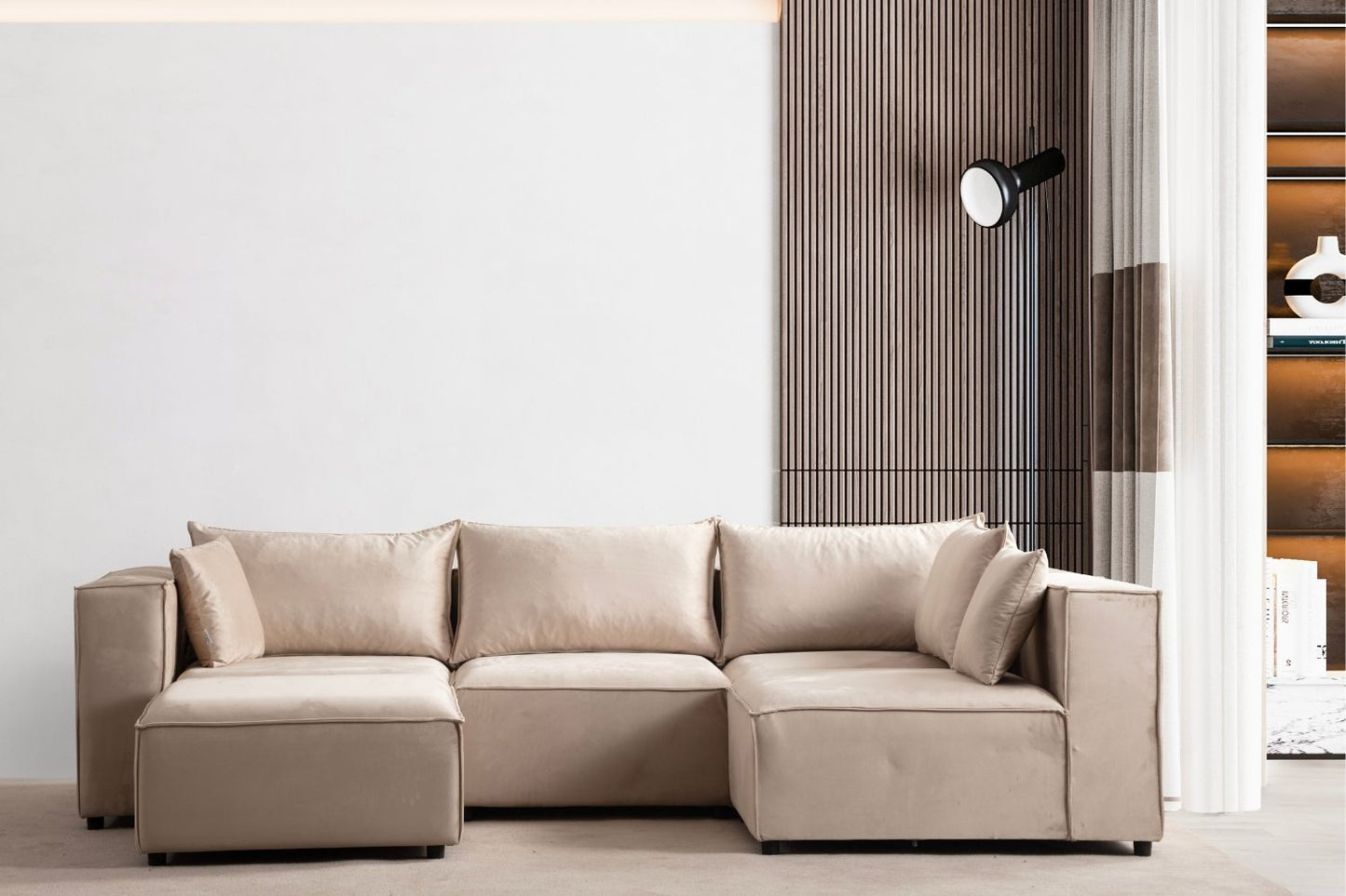 Canapé MAGNUM Velours Modulable 4+1 Pouf