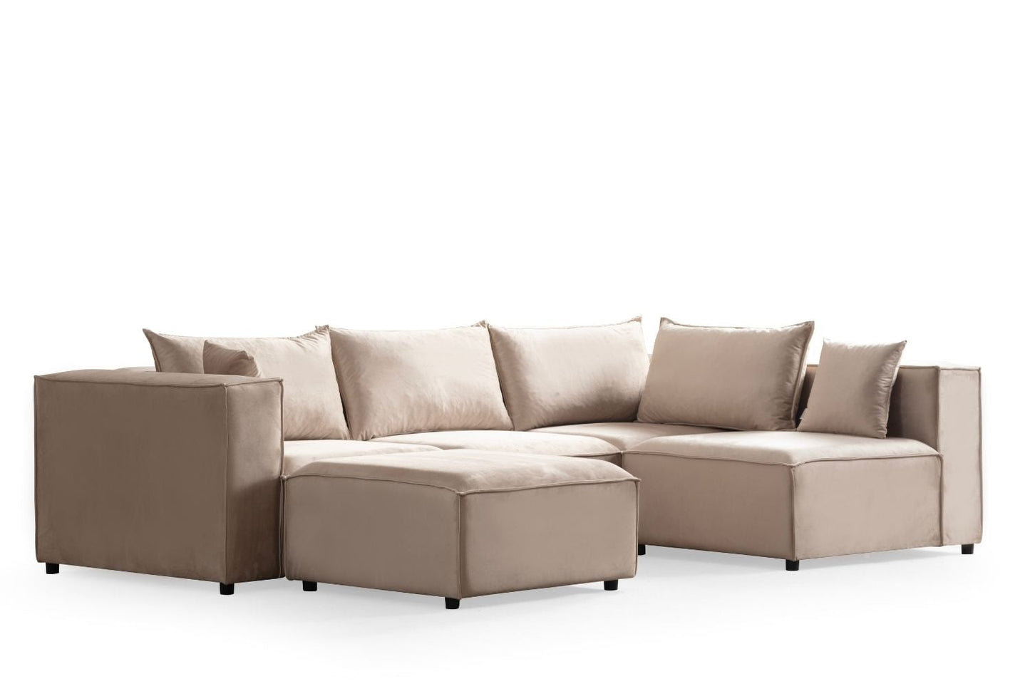 Canapé MAGNUM Velours Modulable 4+1 Pouf
