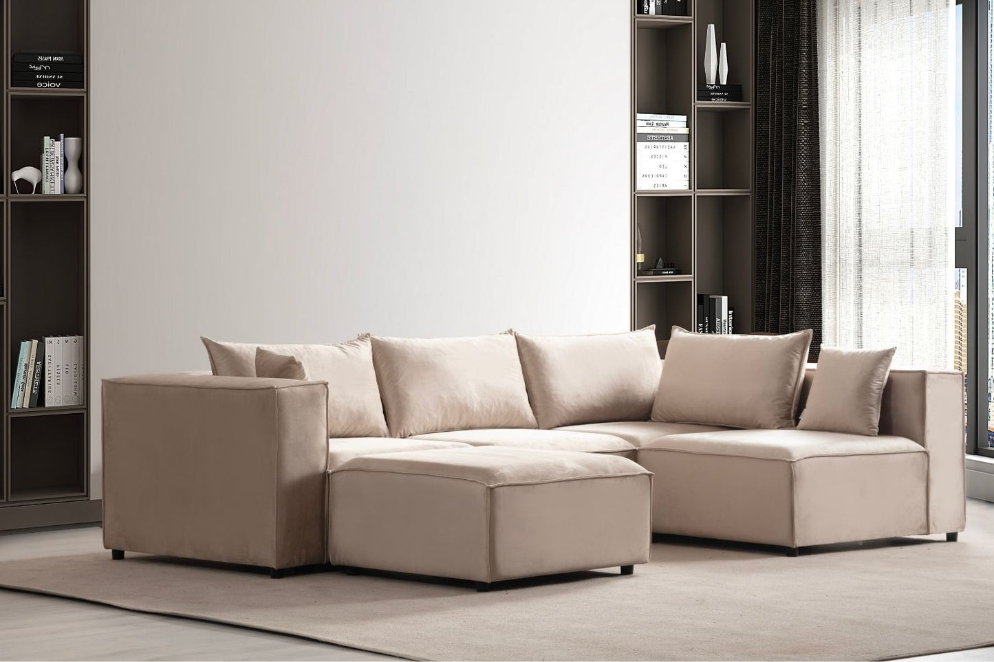 Canapé MAGNUM Velours Modulable 4+1 Pouf