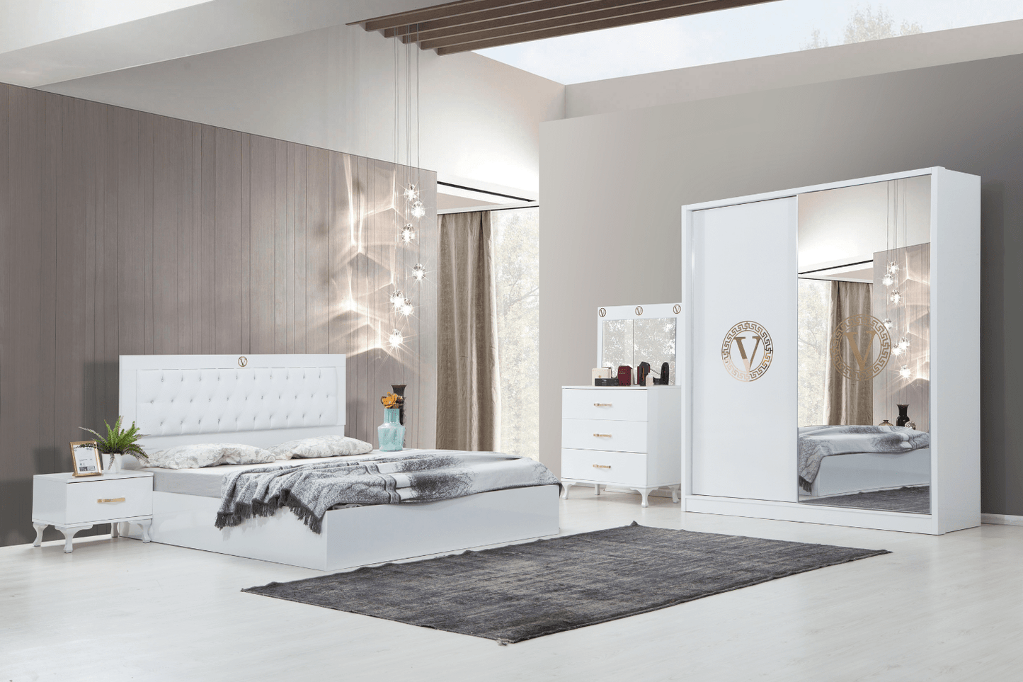 Chambre à coucher NewVersace (blanc)