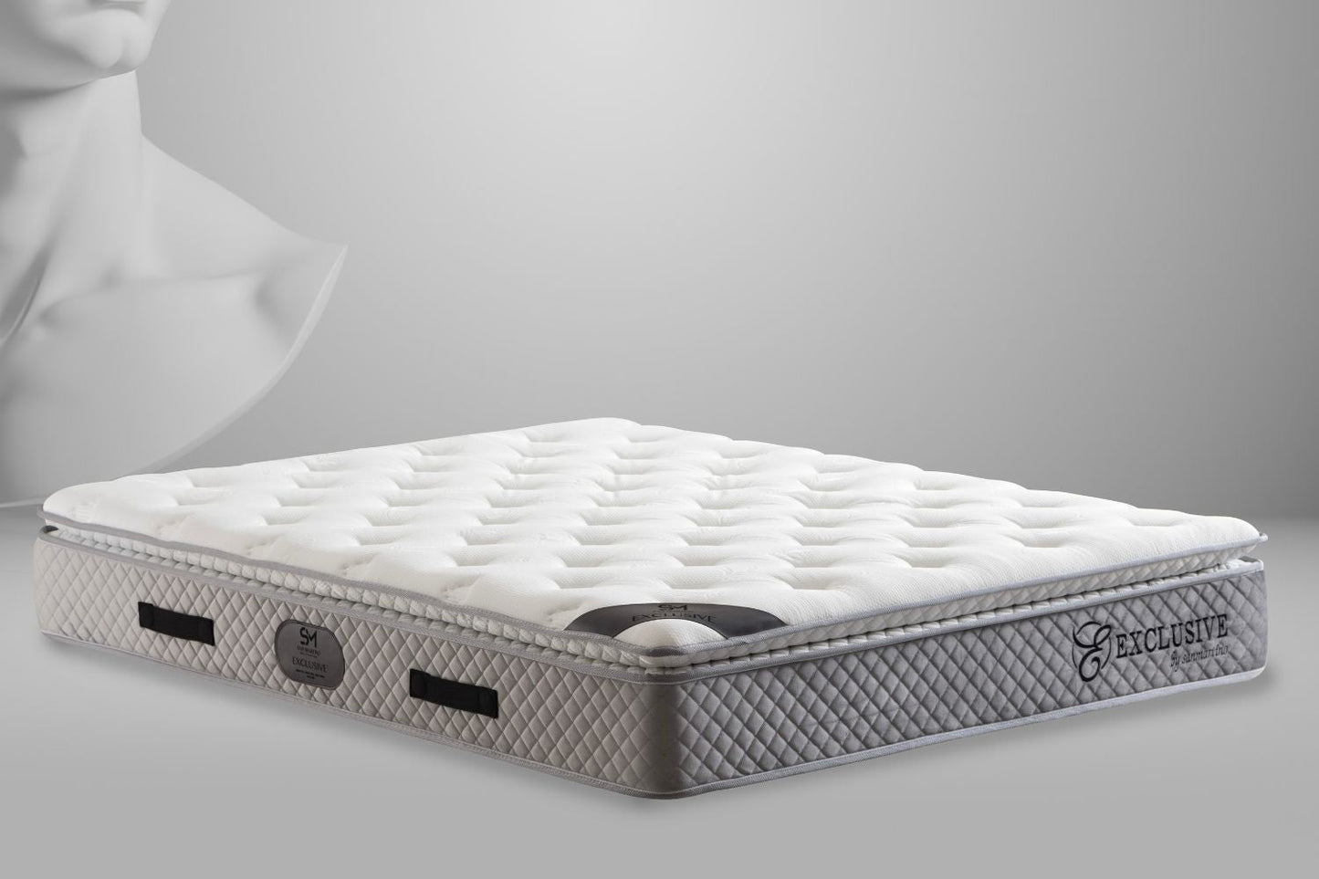 Matelas EXCLUSIF 32 cm d'Épaisseur Ressorts Gris - avec surmatelas Intégré