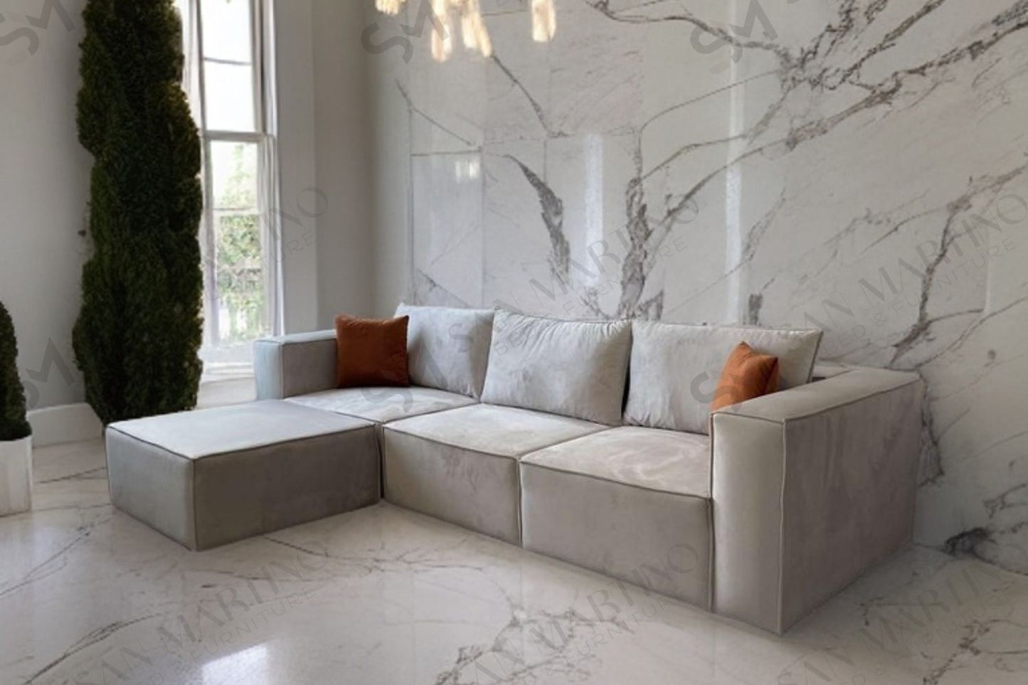 Canapé MAGNUM Velours Modulable 3+1 Pouf