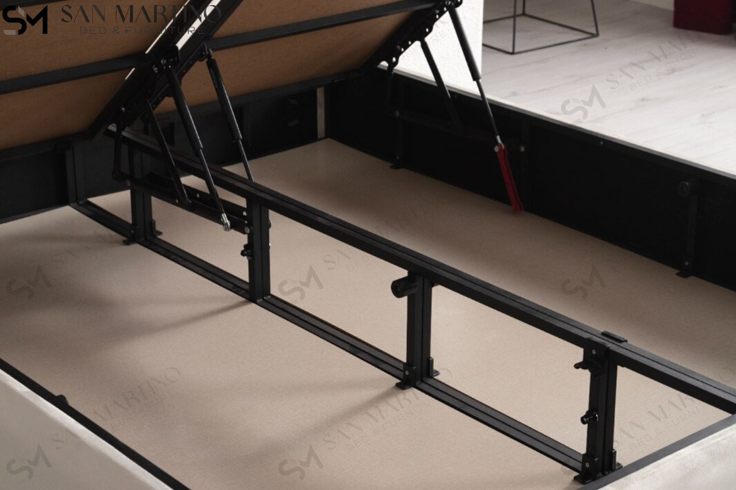 Lit Coffre PARMA Velours Beige