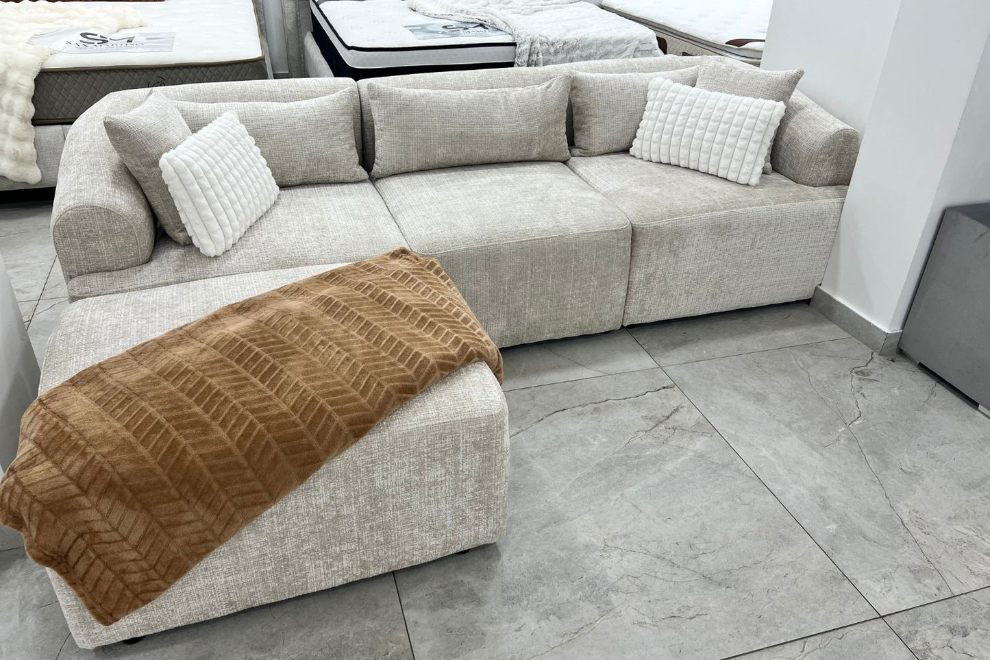 Canapé MILA Modulable Tissu Marbella Crème