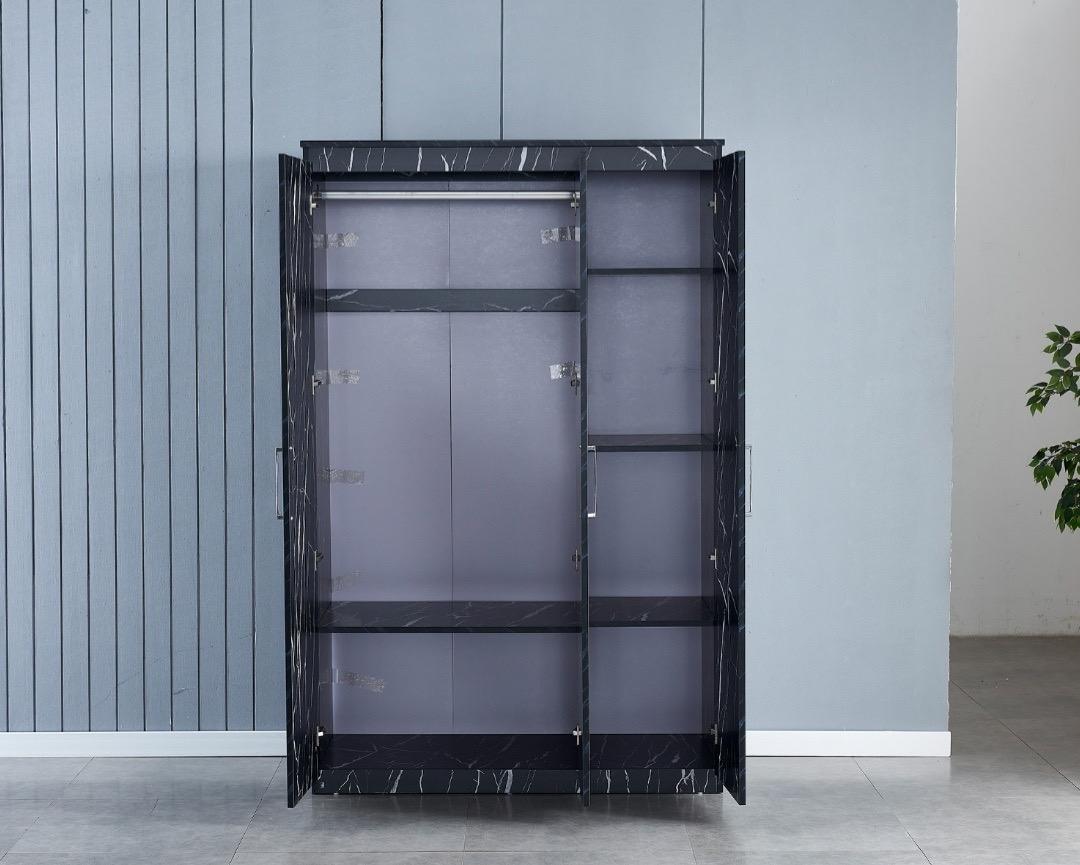 Armoire 3 portes Marbre noir