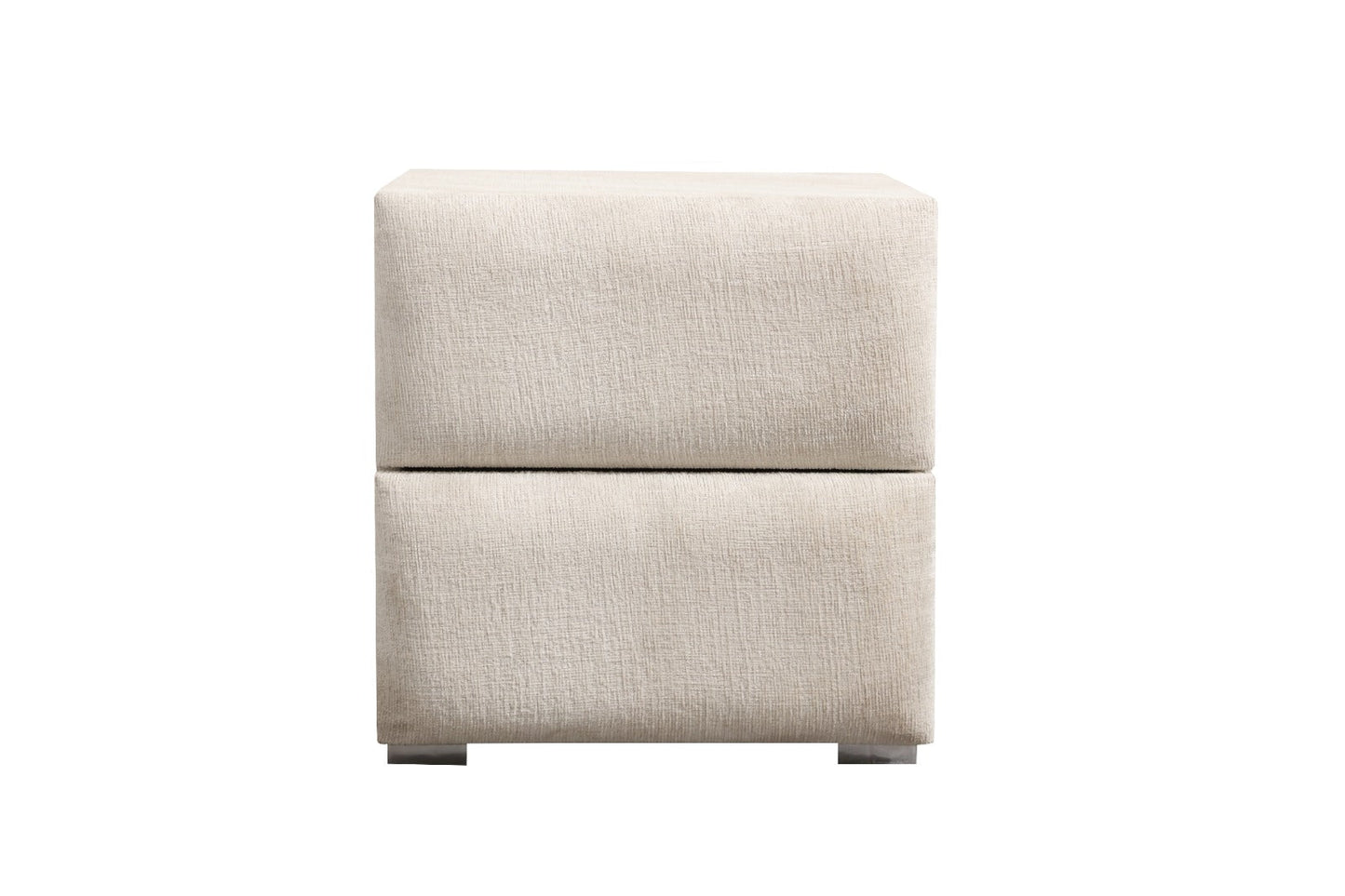 Lit Coffre EDA Chenille Blanc Cassé