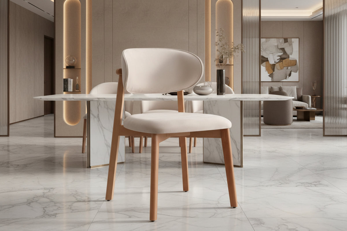 Chaise ASYA velours beige