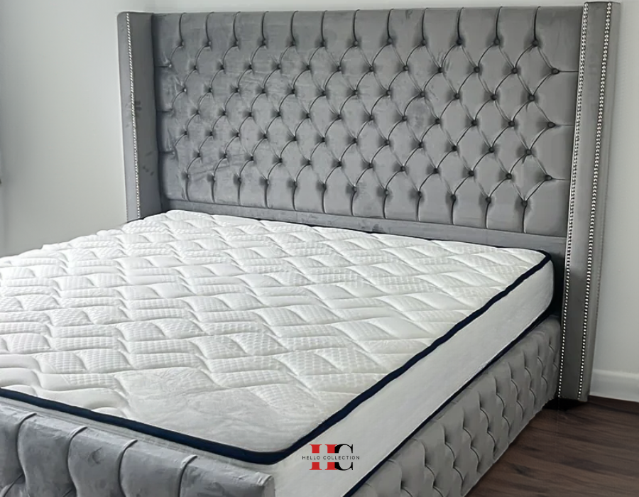 Cadre de lit CLOUTÉ Gris