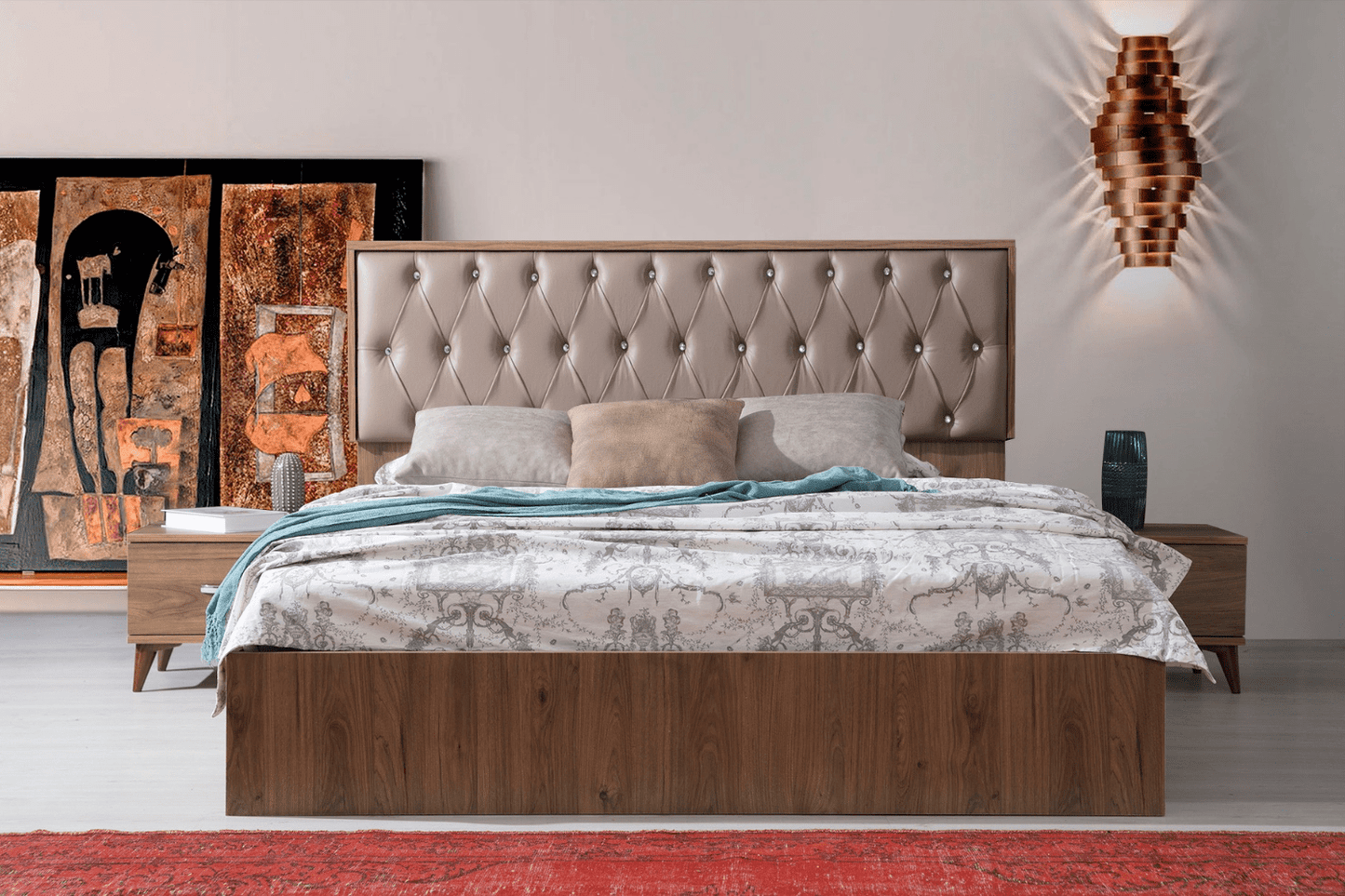 Chambre à coucher GIZEM  ( Sommier + matelas compris)