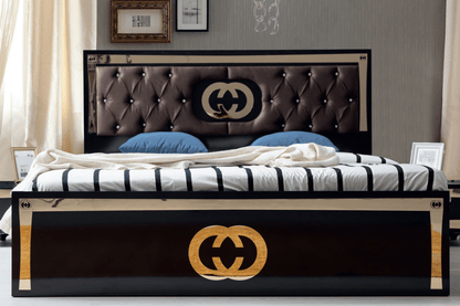 OFFRE SPECIALE Chambre à coucher GUSTO noir (matelas 32cm + sommier offert)