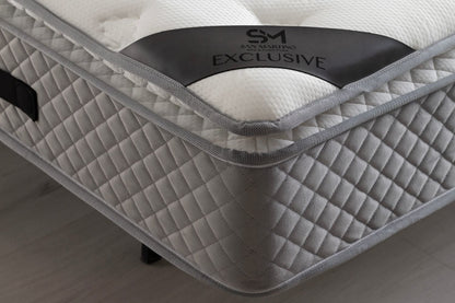 Matelas EXCLUSIF 32 cm d'Épaisseur Ressorts Gris -  avec surmatelas Intégré