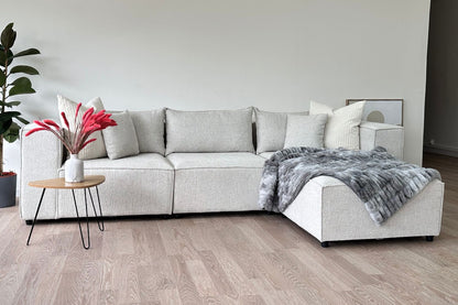 Canapé ELEGANCE Chenille Modulable 3+1 Pouf