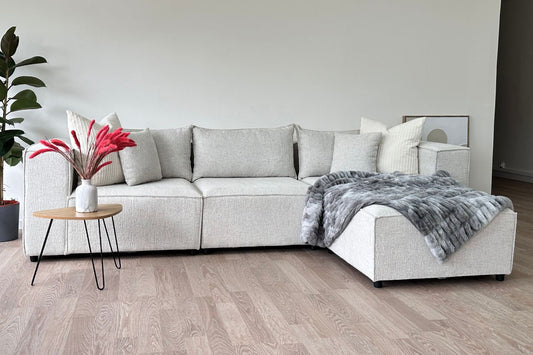 Canapé ELEGANCE Chenille Modulable 3+1 Pouf