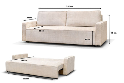 Canapé Convertible NICOLE Marbella Beige