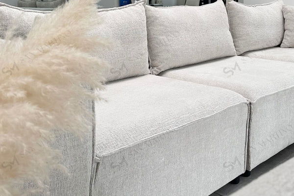 Canapé ELEGANCE Chenille Modulable 3+1 Pouf