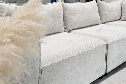 Canapé ELEGANCE Chenille Modulable 3+1 Pouf