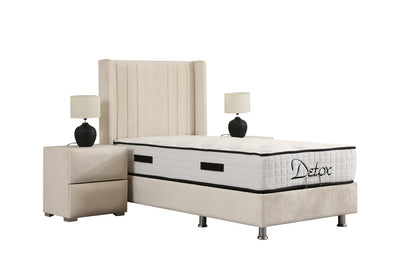 Lit Coffre Enfant ALMA Velours Blanc Cassé