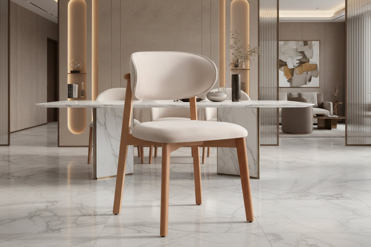 Chaise ASYA velours beige