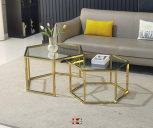 Table basse Hexagone (Pied gold)