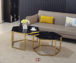 Table basse Hexagone (Pied gold)